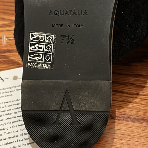 Aquatalia leather/sheerling slippers;slides. Luxury brand Made In Italy 7.5 NWT - Picture 6 of 11
